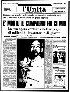 Il ricordo di Hồ Chí Minh sulle pagine de «l’Unità»