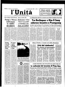 Tra Berlinguer e Kim Il Sung caloroso incontro a Pyongyang